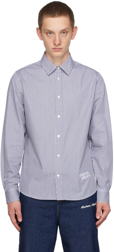 Photo: Maison Kitsuné Brown & Blue Classic Shirt