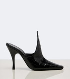 Alaïa Croc-effect leather mules