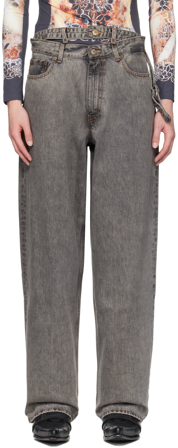 Y/Project Grey V-Cut Trousers Y/Project