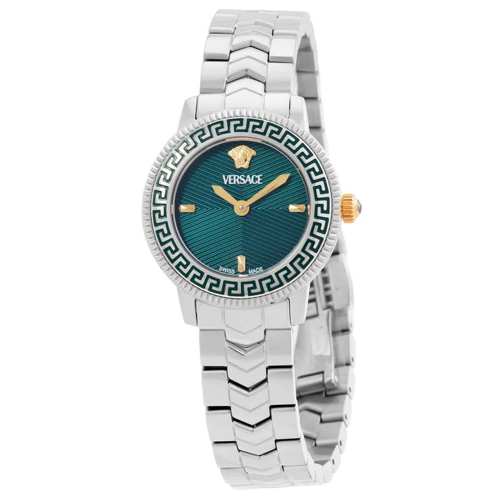 Photo: Versace V-Icon Quartz Green Dial Ladies Watch VEUCA0424