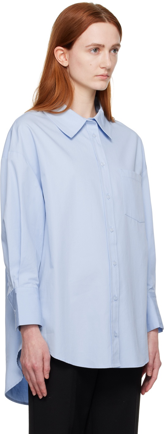 Anine Bing Mika Cotton-poplin Shirt in Blue