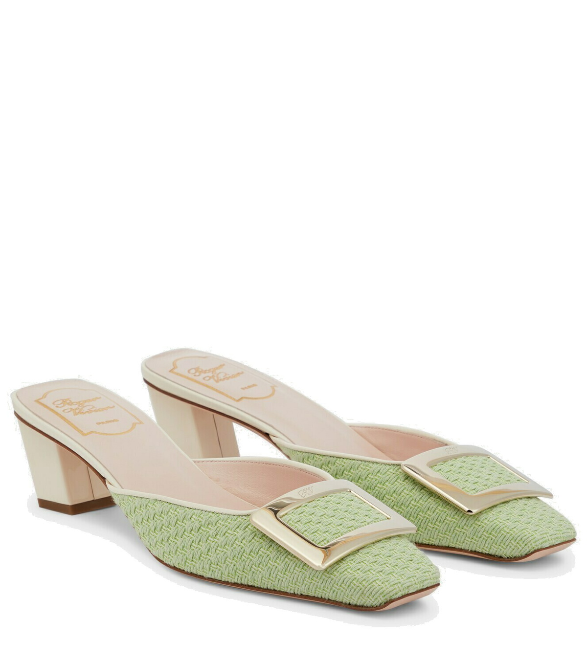 ROGER VIVIER BELLE VIVIER ミュール Belle Vivier Mules in patent leather Off White Woman