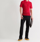 BOTTEGA VENETA - Slim-Fit Open-Knit Polo Shirt - Red