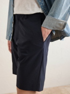 NN07 - Billie Straight-Leg Striped Seersucker Shorts - Blue