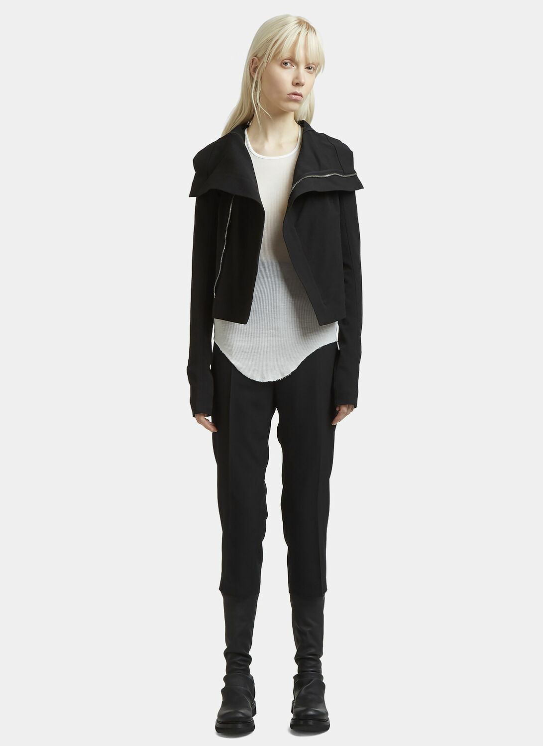 Rick Owens Rib Knit Crew Neck Vest Top