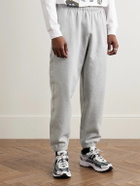 Nike - Solo Swoosh Tapered Logo-Embroidered Cotton-Blend Jersey Sweatpants - Gray