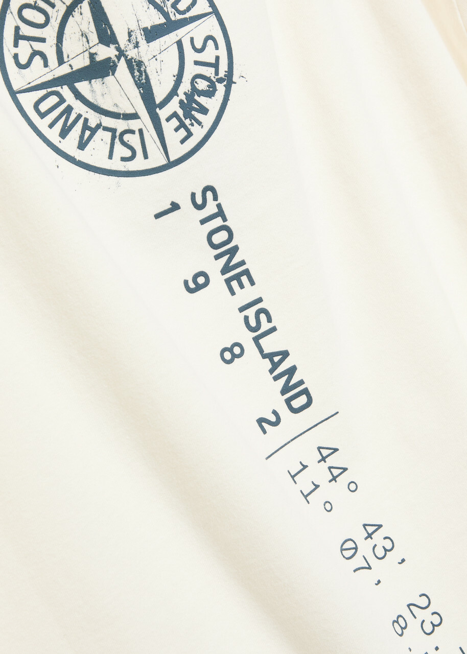 Stone Island Logo-print Cotton T-shirt Ivory
