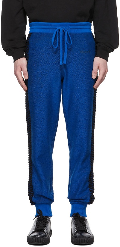 Photo: Versace Blue La Greca Lounge Pants