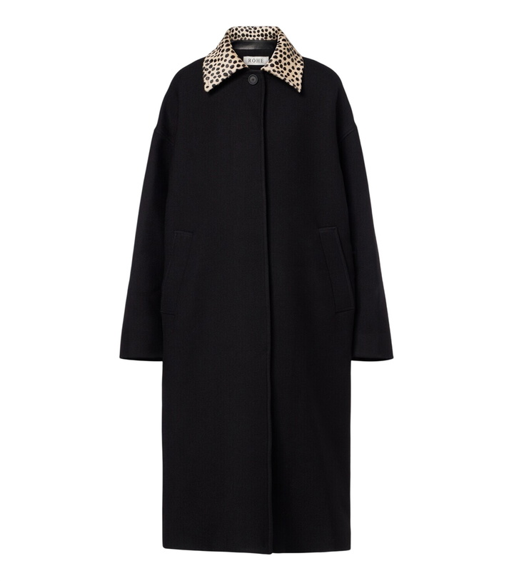 Photo: Róhe Calf hair-trimmed virgin wool coat