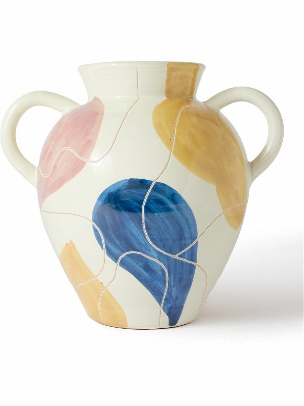 Photo: The Conran Shop - Wide Block Sgraffito Glazed Stoneware Vase