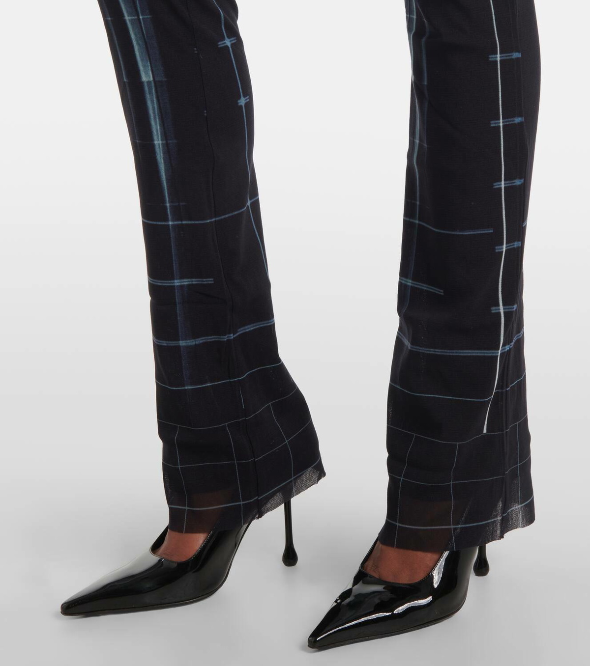 Jean Paul Gaultier Squeletor semi-sheer mesh flared pants