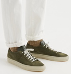 Common Projects - Achilles Suede and Leather Sneakers - Green