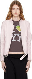 OPEN YY Pink Leather Radius Motor Jacket