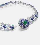 Kamyen 18kt white gold necklace with gemstones