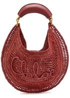 Chloe Summer Banana Logo Raffia Shoulder bag - Red - One Size