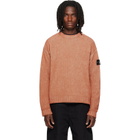 Stone Island Orange 5100016 Treated Cotton Chenille Sweater