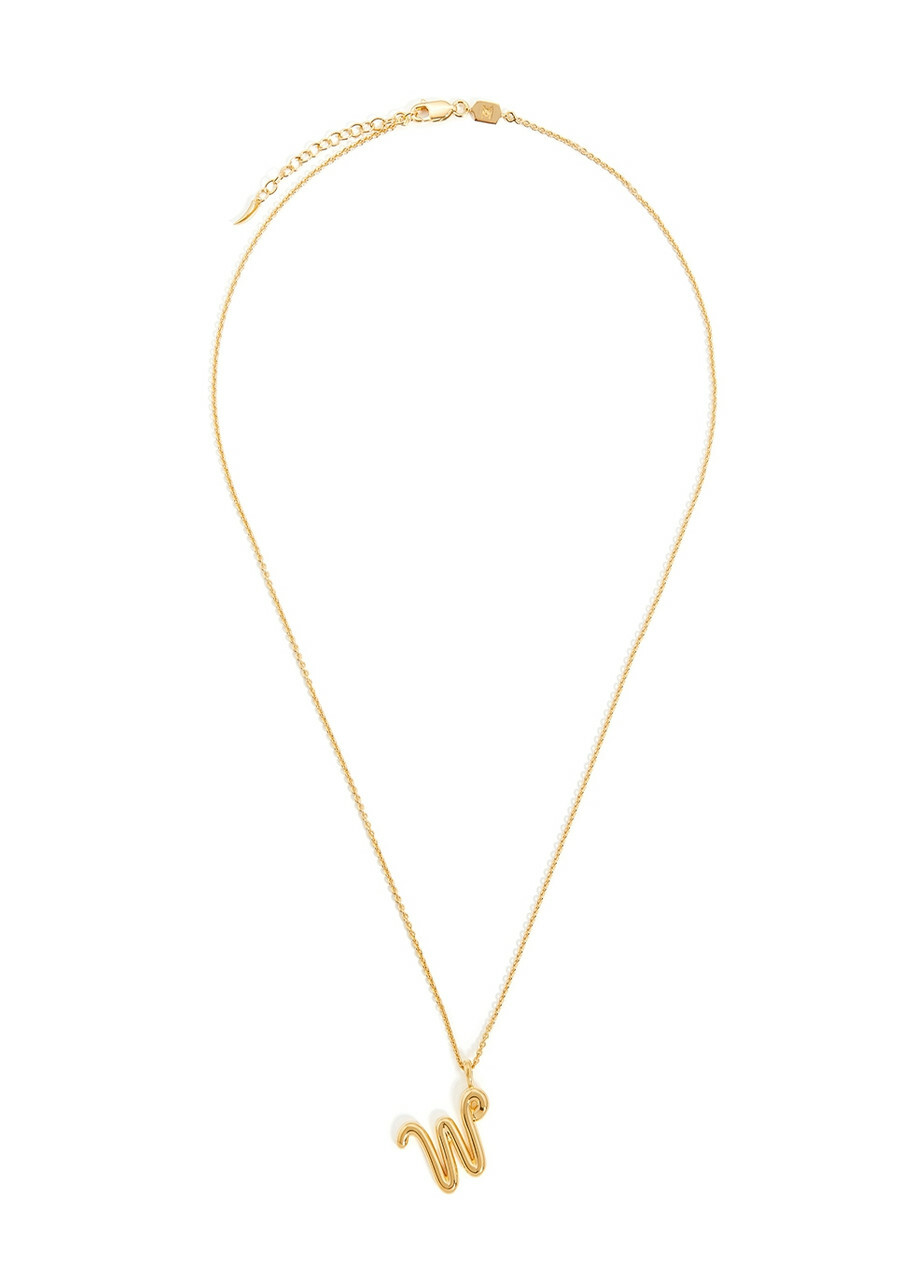 Missoma W Initial 18kt Gold-plated Necklace