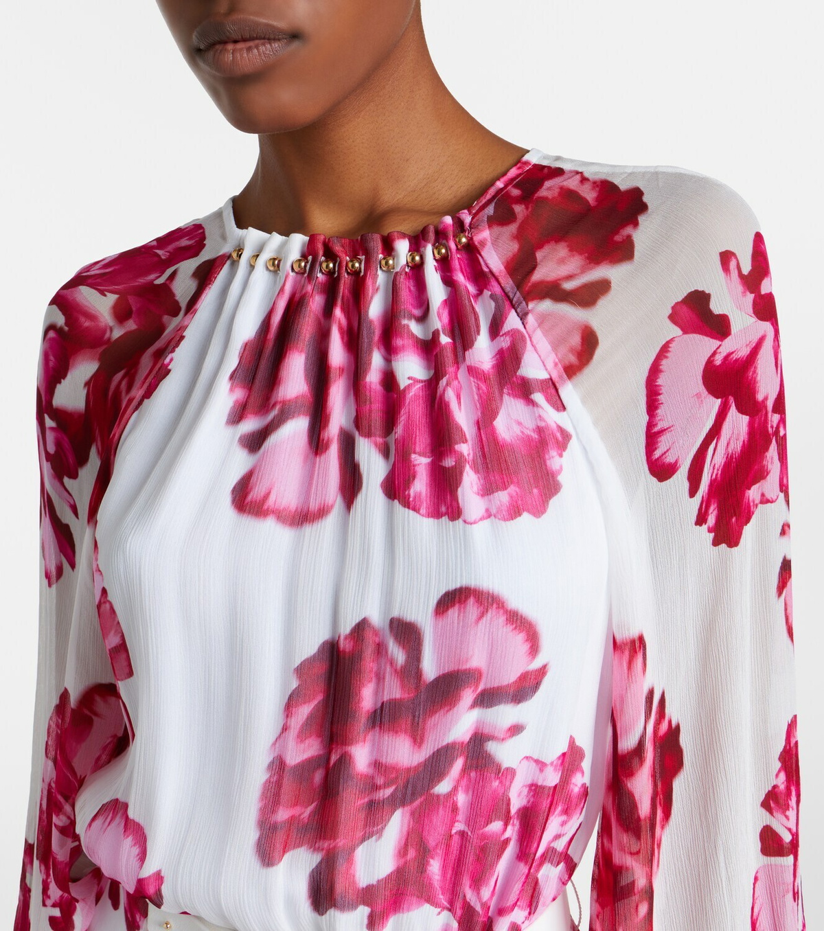 Rebecca Vallance Damask floral georgette maxi dress