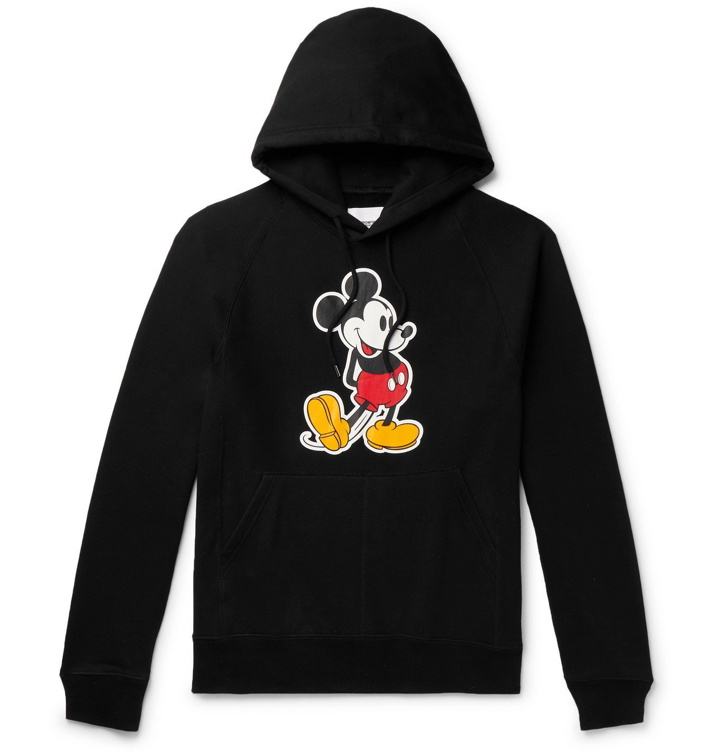 Photo: TAKAHIROMIYASHITA TheSoloist. - Mickey Mouse Printed Loopback Cotton-Jersey Hoodie - Black