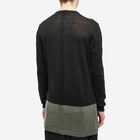 Rick Owens Men's Oversized Stripe Knit in Black/Moss/Pearl