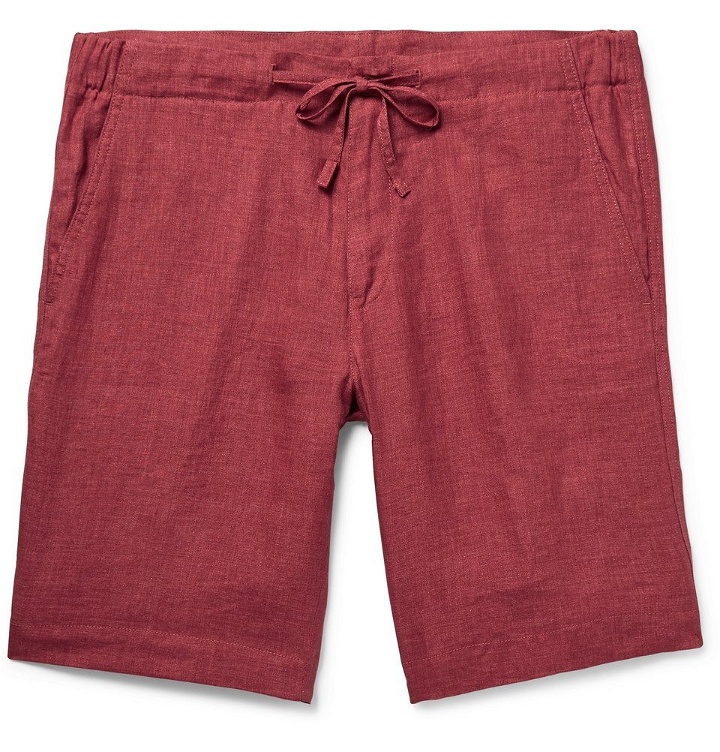 Photo: Loro Piana - Slim-Fit Linen Drawstring Bermuda Shorts - Red