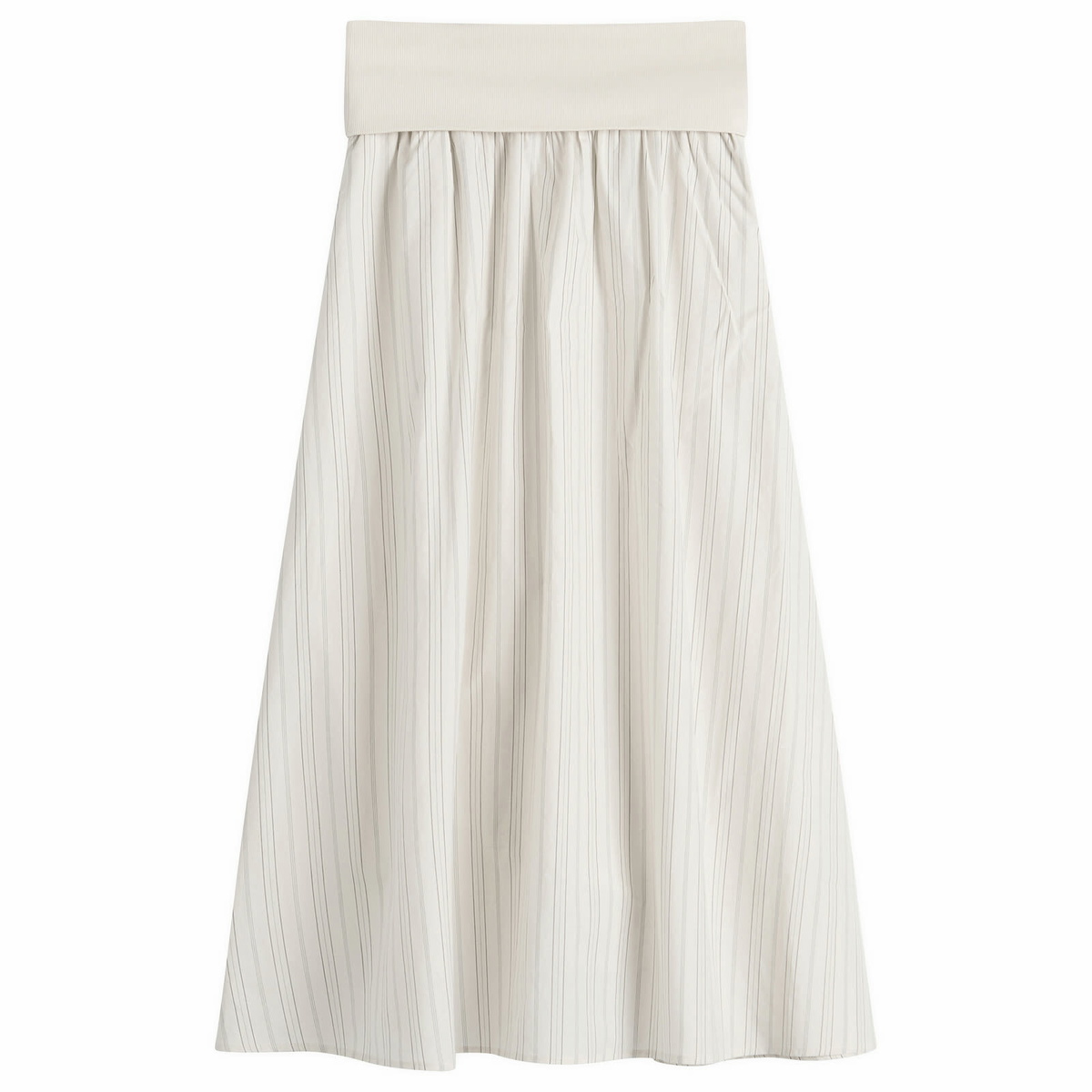 Samsøe Samsøe Women's Sathea Pleated Midi Skirt in Bone Stripe