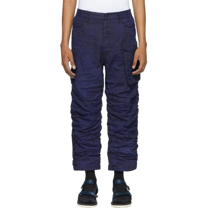 Photo: Raw Research Indigo Tendric Loose Cropped Trousers 