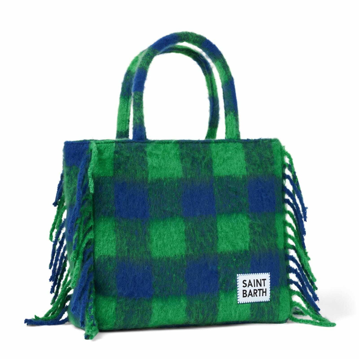 MC2 Saint Barth Vanity Blanket Shoulder Bag With Green And Blue Check