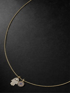Sydney Evan - Hamsa Duo Gold, Diamond, Sapphire and Enamel Necklace