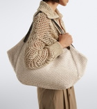 Brunello Cucinelli Reversible raffia-effect shopper