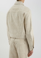 Jacquemus La Veste De-Nîmes Crocodile-effect Canvas Jacket Beige