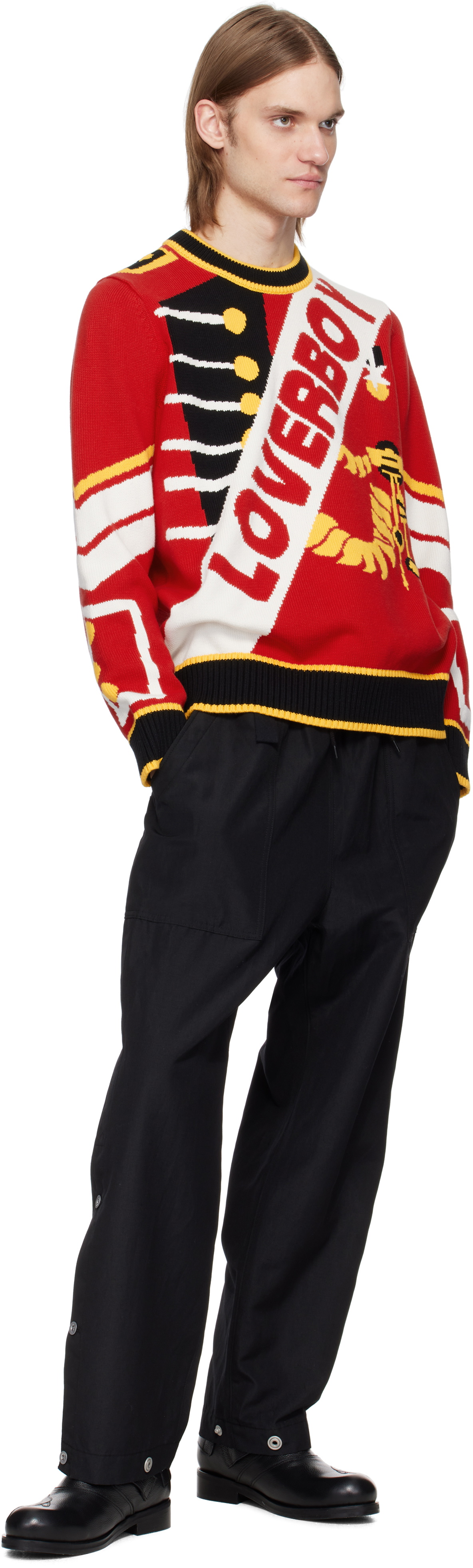Charles Jeffrey LOVERBOY Red 'Loverboy' Logo Sweater