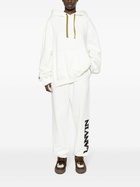 Lanvin White Logo-Embroidered Cotton Hoodie
