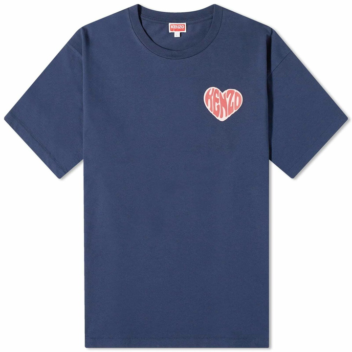 Photo: Kenzo Paris Men's Kenzo Hearts Oversized T-Shirt in Midnight Blue