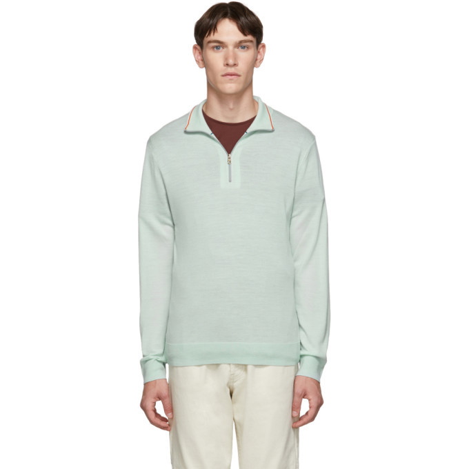 Photo: Paul Smith Green Merino Half-Zip Sweater