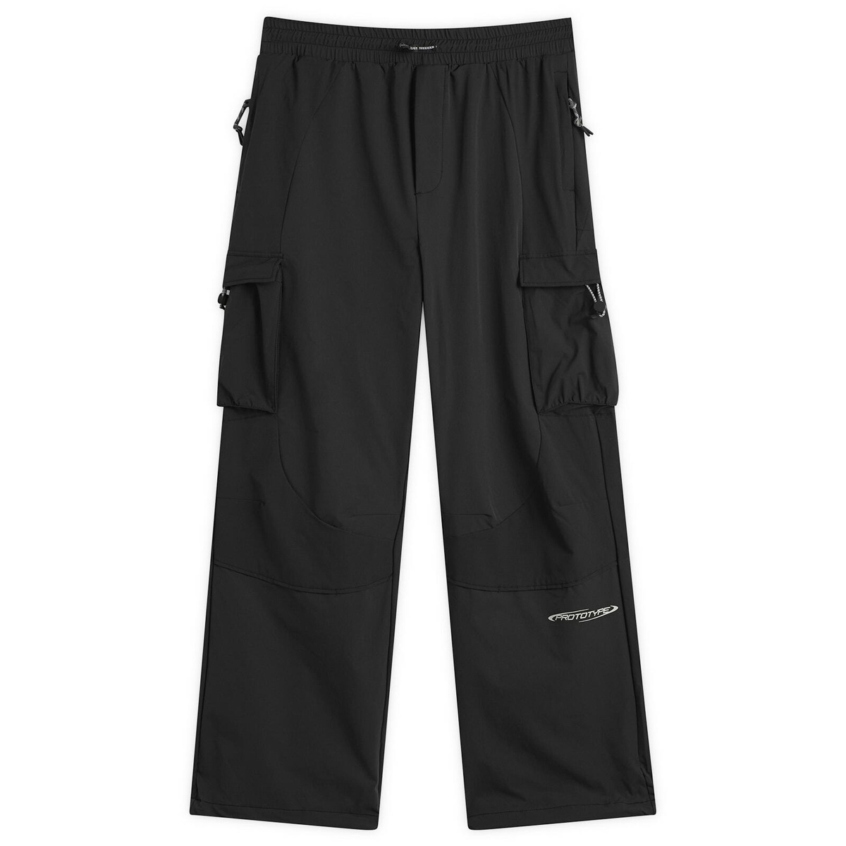 KA_YO_Prototype Men's Parachute Cargo Mix Trousers in Black