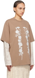 Song for the Mute Brown 'White Foliage' Long Sleeve T-Shirt