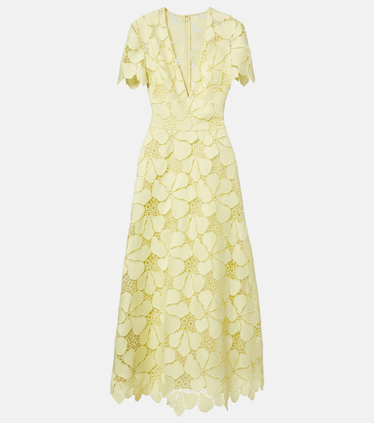 Elie Saab Floral silk-blend guipure midi dress