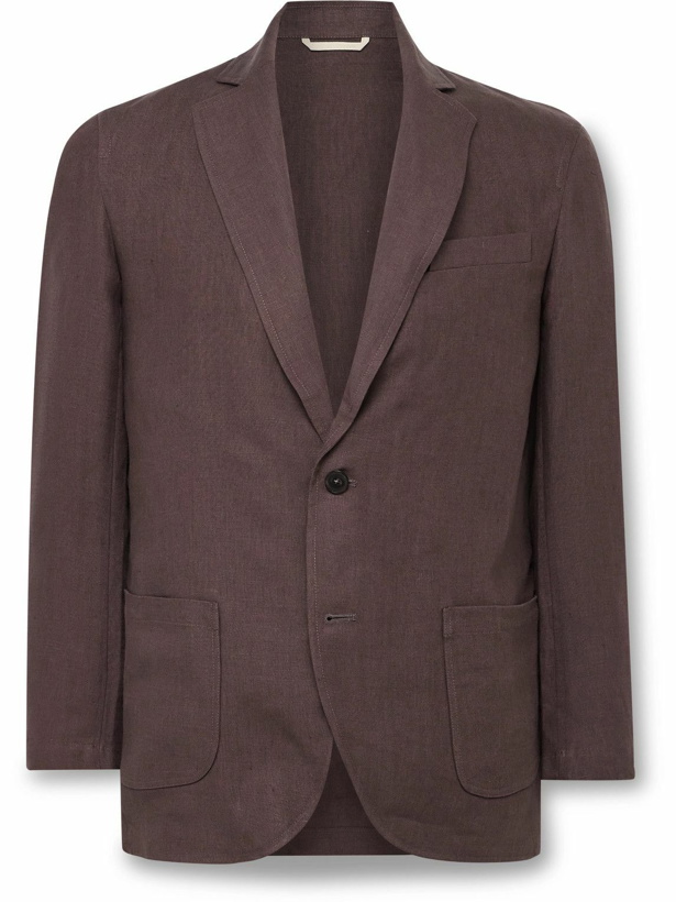 Photo: De Bonne Facture - Essential Unstructured Linen Suit Jacket - Purple