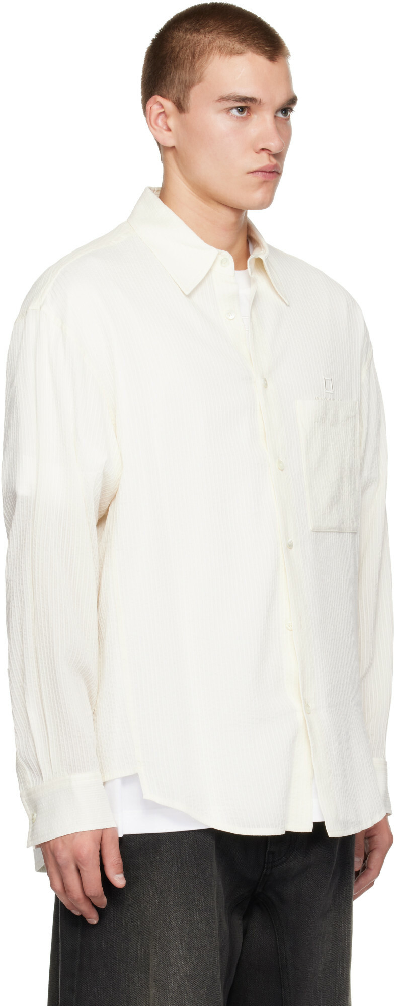 WOOYOUNGMI White Pattern Stripe Shirt