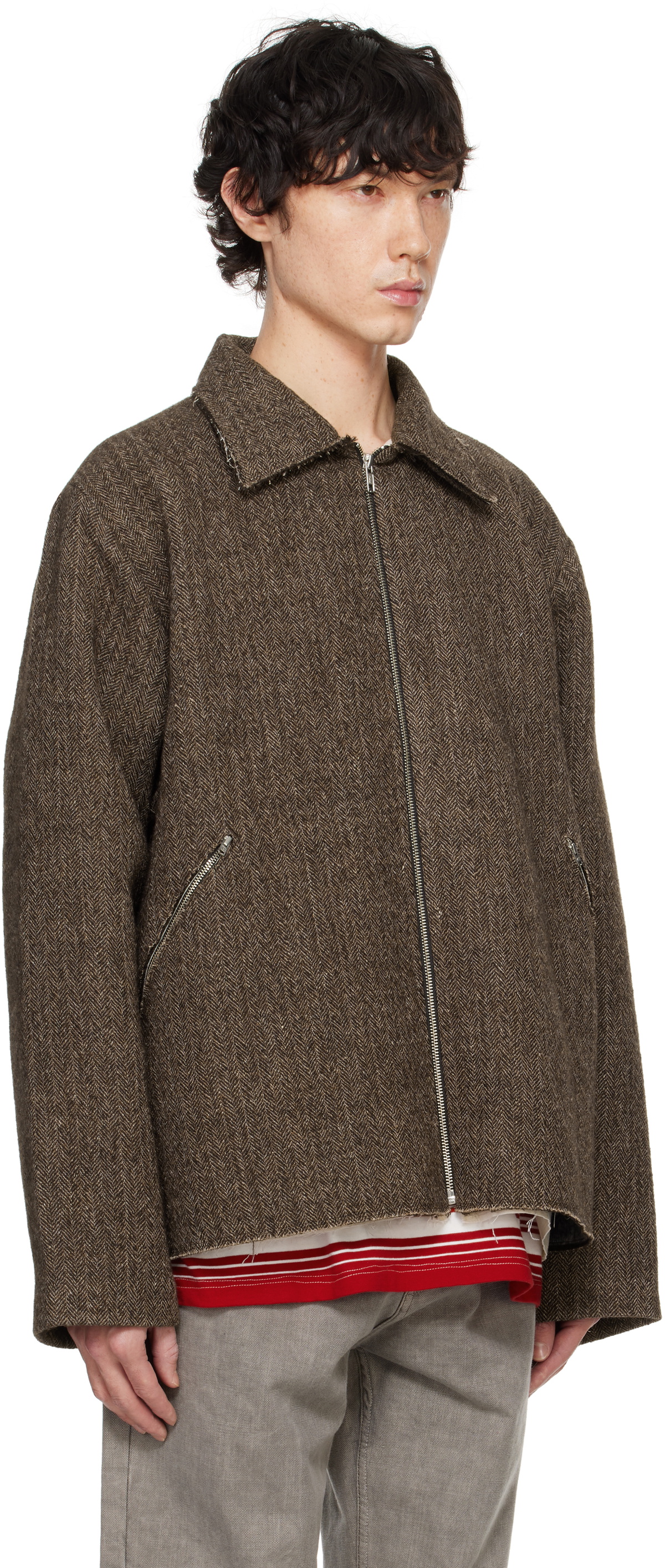 Camiel Fortgens Brown Simple Jacket Camiel Fortgens