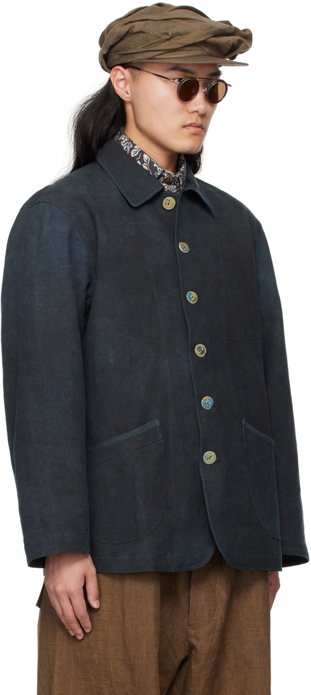 Aviva Jifei Xue Indigo Button Jacket