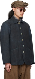 Aviva Jifei Xue Indigo Button Jacket