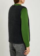 Barbour Dulsie Corduroy-trim Fleece Gilet Black