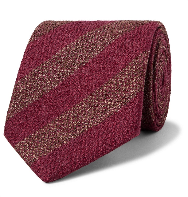 Photo: Charvet - 7.5cm Striped Silk Tie - Burgundy