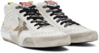 Golden Goose White & Silver Mid Star Classic Sneakers
