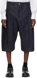 SAGE NATION Blue Box Pleat Denim Shorts