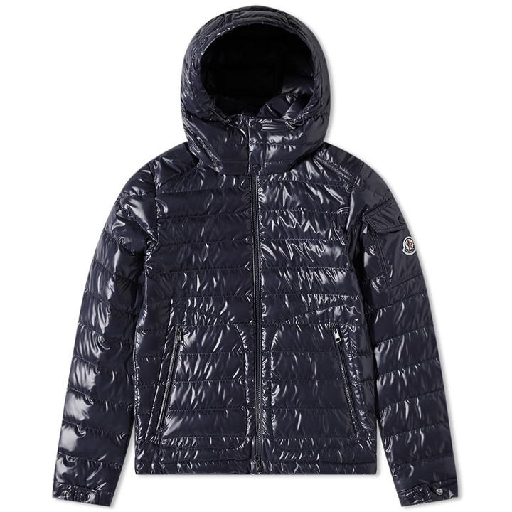 Photo: Moncler Men's Lauros Hooded Light Down Jacket in Navy