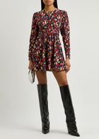 Kitri Jeanetta Floral-print Mini Dress Red