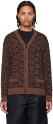 Moschino Brown Jacquard Cardigan